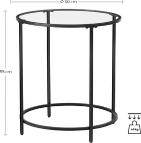 Szklany stolik pomocniczy loft Comiso 020