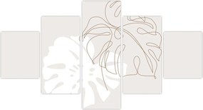Obraz - Line art monstera N⁰2 (125x70 cm)