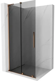 Mexen Velar L ścianka prysznicowa rozsuwana Walk-in 90 x 200 cm, grafit 8 mm, różowe złoto - 871-090-003-43-60