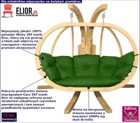 Zielony fotel kula do ogrodu D6-Z15