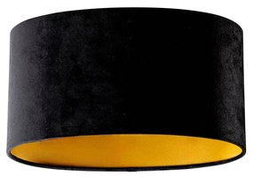 Welurowy abażur czarny owalny 35/23/18