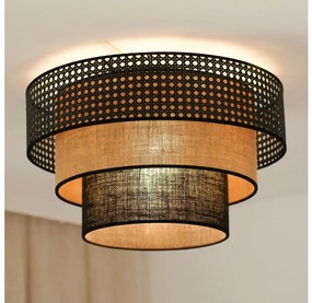Brilagi - Lampa sufitowa DAKOTA LUNETA 1xE27/15W/230V pr. 45 cm czarna/rattan