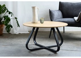 Okrągły stolik z blatem w dekorze dębu ø 80 cm Cesura – Unique Furniture