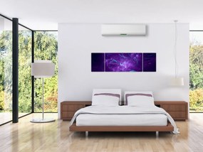 Obraz nowoczesnej niebieskiej abstrakcji (170x50 cm)