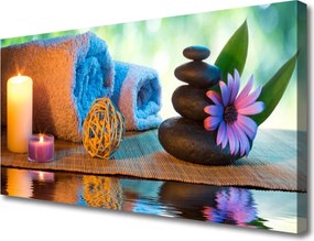 Fotoobraz na płótnie Atmosfera Spa: Świece i Kwiaty