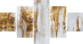 Obraz - Abstrakcja ze zotym (125x70 cm)