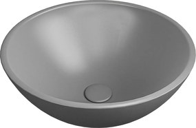 Umywalka ceramiczna nablatowa okrągła szara matowa bez otworu na baterię 32 cm MALO Grey z powłoką easy clean