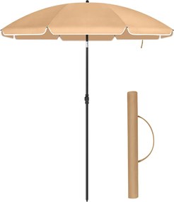 Parasol SOLARA, Ø160 cm, jasnobrązowy (taupe) SongmicsHome