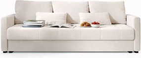 Kremowa welurowa sofa tapicerowana N4-M33
