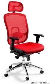 Fotel biurowy VIP czerwony UNIQUE