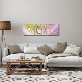 Obraz - Kropelki (z zegarem) (90x30 cm)