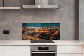 Panel szklany do Kuchni Nocna Panorama Gdańskich Kościołów