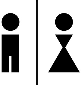 Czarna naklejka Ambiance Man And Woman Restroom