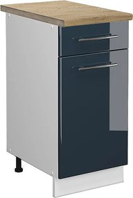 Szafka dolna do kuchni ciemnoniebieski wysoki połysk 40x60x82 fame-line