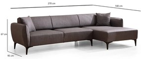Ciemnoszara sofa narożna Belissimo, narożnik prawy – Balcab Home
