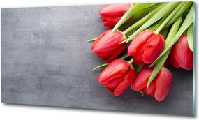 Foto obraz szklany Czerwone tulipany