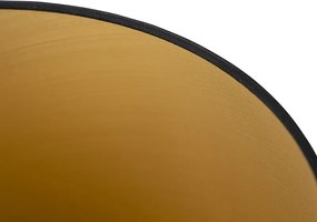 Abażur bawełniany czarny 35/30/20 ze złotym wnętrzem