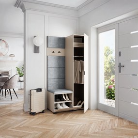 Masseno Garderoba LORI 95/181/51 cm Nowoczesna Szafa do Przedpokoju Kaszmir