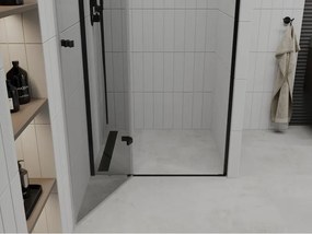 Mexen Roma drzwi prysznicowe uchylne 90 cm, transparent, czarne - 854-090-000-70-00
