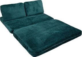 Zielononiebieska rozkładana sofa z materiału bouclé 150 cm Faster – Mauro Ferretti
