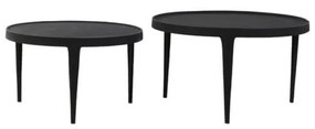 Czarne okrągłe stoliki zestaw 2 szt. ø 75 cm Tobias – Light &amp; Living