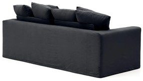 Antracytowa lniana sofa 240 cm Nora – Kave Home