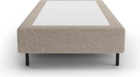 Beżowe tapicerowane łóżko jednoosobowe bez zagłówka 90x200 cm Whale – Micadoni