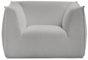 Jasnoszary fotel z materiału bouclé Giorgia – Bobochic Paris