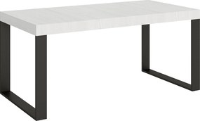 Stół rozkładany 200/304x90 cm Tecno biały jesion z nogami w kolorze antracytowym