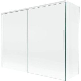 Mexen Rox parawan nawannowy 2-skrzydłowy rozsuwany 190 + 90 x 150 cm, transparent, biały - 8C9-190-090-20-00