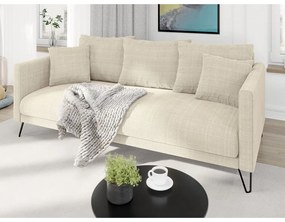 Kremowa sofa z tkaniny szenilowej 200 cm Freya – Ropez