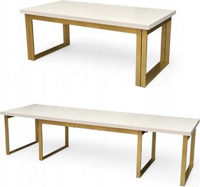 Stół Duży Złoty + Kaszmir 100x200 rozkładany do 400 cm Metalowe Nogi
