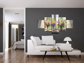 Obraz - Bukiet przy oknie (125x70 cm)