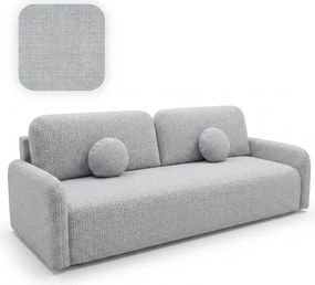 Sofa DUO Rozkładana Dwuosobowa Szara Szenil Japandi