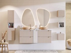 Wąska wisząca szafka łazienkowa w kolorze cashmere - Dafo 7X
