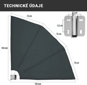 STILISTA Balkonowy parawan, 140 x 140 cm, zielony
