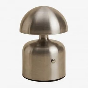 Bezprzewodowa Lampa Stołowa Led Z Żelaza Nantali Szczotkowana Szarość - Sklum