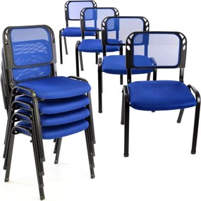 Zestaw krzeseł do sztaplowania, niebieski - 8 szt