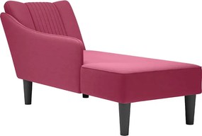Czerwony elegancki szezlong z podłokietnikiem N0-S61