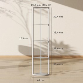 HOMCOM LED lampa stojąca 5-stopniowa ściemnialna z półkami, zmiana kolorów RGB, pilot | Aosom PL