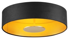 Nowoczesna lampa sufitowa czarna ze złotym wnętrzem z LED z 3-stopniową regulacją ściemniania - Bredow Nowoczesny Oswietlenie wewnetrzne