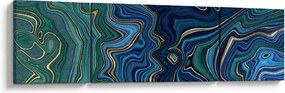 Obraz - Zielono - niebieski marmur (170x50 cm)
