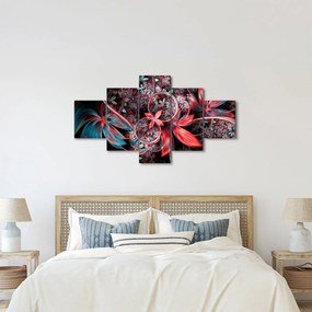 Abstrakcyjny obraz egzotycznych kwiatów (125x70 cm)