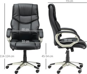 HOMCOM Fotel biurowy obrotowy ergonomiczny wygodny fotel do biura czarny | Aosom PL