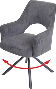 Krzesło do jadalni MCW-K3,  sztruks ciemnoszary