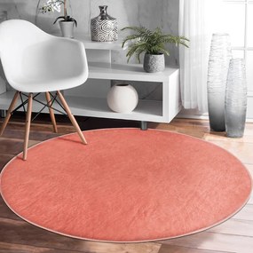 Jasnoczerwony okrągły dywan odpowiedni do prania i robotów sprzątających ø 100 cm Comfort – Mila Home