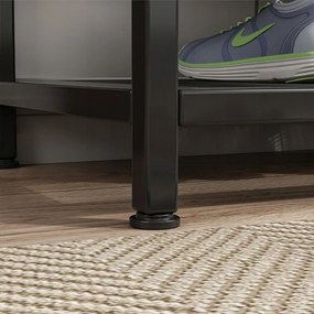 Szafa do przedpokoju z ławką i półką na buty 100x40x186 cm – styl industrialny, kolor ciemny brąz.