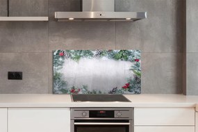 Szklany Panel Szyszki w Zimowym Śniegu