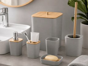 Zestaw łazienkowy NATUREO 6 szt., bambus/szary
