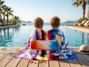 Ręcznik plażowy XXL szybkoschnący FRIZZEL kolorowy 150 x 210 cm, 100% mikrofibra
